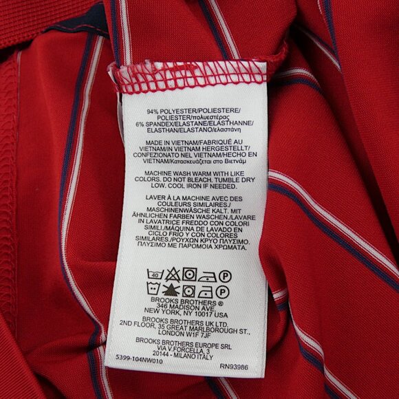 Brooks Brothers Performance Red Striped Polo Shirt L | Preppy Golf Classic - Picture 8 of 9